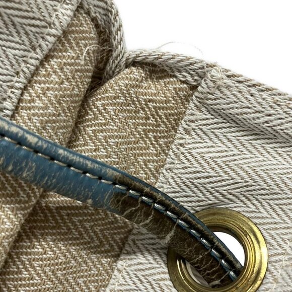 HERMES Aline II Cream Light Blue Cotton Leather Shoulder Bag - Picture 7 of 14